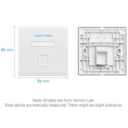 Vention Placa de pared keystock IFDW0 1 puerto RJ45 Blanco